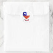 Chile-Flag-Herz Runder Aufkleber (Tasche)
