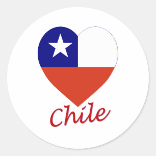 Chile-Flag-Herz Runder Aufkleber