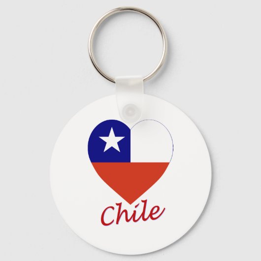 Chile-Flag-Herz Schlüsselanhänger (Vorderseite)
