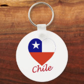 Chile-Flag-Herz Schlüsselanhänger (Vorderseite)