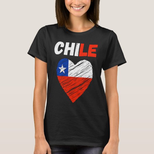 Chile Flag Holiday Chile Heart Chilean Flag T-Shirt (Vorderseite)