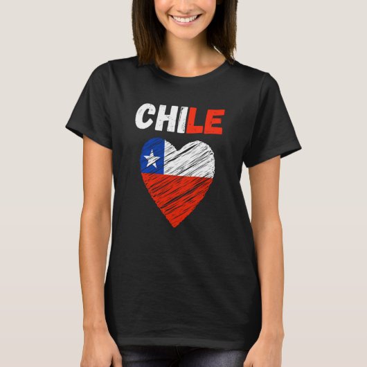 Chile Flag Holiday Chile Heart Chilean Flag T-Shirt (Vorderseite)