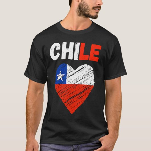 Chile Flag Holiday Chile Heart Chilean Flag T-Shirt (Vorderseite)