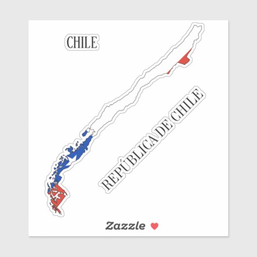 Chile-Flag-Karte Aufkleber (Blatt)