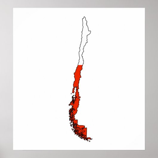 Chile-Flag-Karte Poster (Vorne)