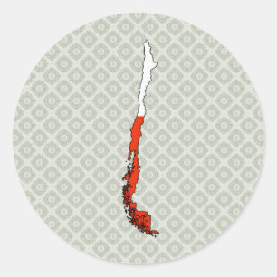 Chile-Flag-Karte Runder Aufkleber