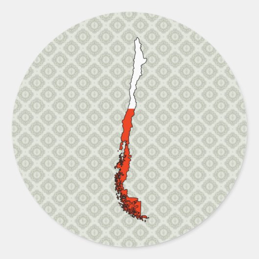Chile-Flag-Karte Runder Aufkleber (Vorderseite)