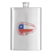 Chile Flag Klettersteig Carabiner Flachmann (Vorderseite)