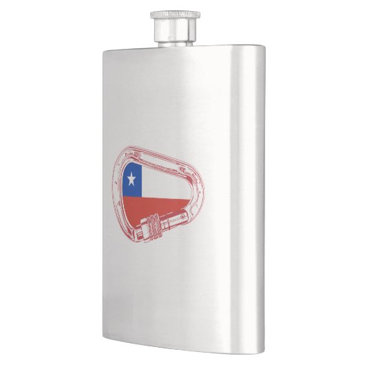 Chile Flag Klettersteig Carabiner Flachmann (Links)