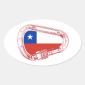 Chile Flag Klettersteig Carabiner Ovaler Aufkleber (Vorderseite)