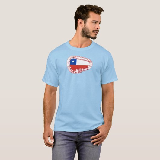 Chile Flag Klettersteig Carabiner T-Shirt (Vorne ganz)