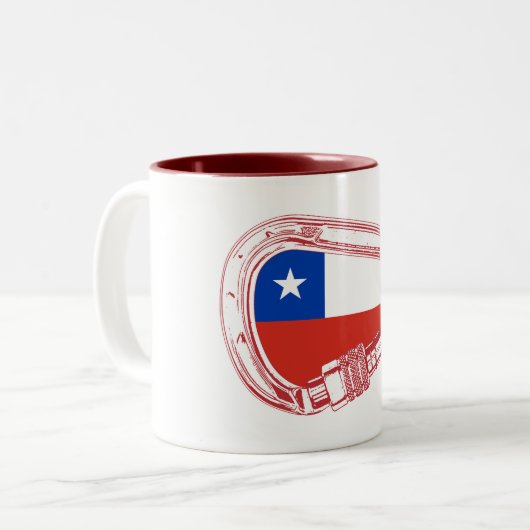 Chile Flag Klettersteig Carabiner Zweifarbige Tasse (Vorderseite Links)