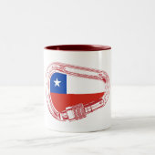Chile Flag Klettersteig Carabiner Zweifarbige Tasse (Mittel)