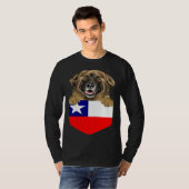 Chile Flag Leonberger Dog In Pocket T-Shirt (Vorne ganz)
