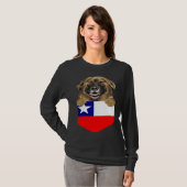 Chile Flag Leonberger Dog In Pocket T-Shirt (Vorne ganz)
