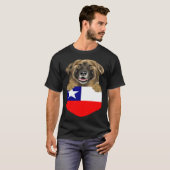Chile Flag Leonberger Dog In Pocket T-Shirt (Vorne ganz)