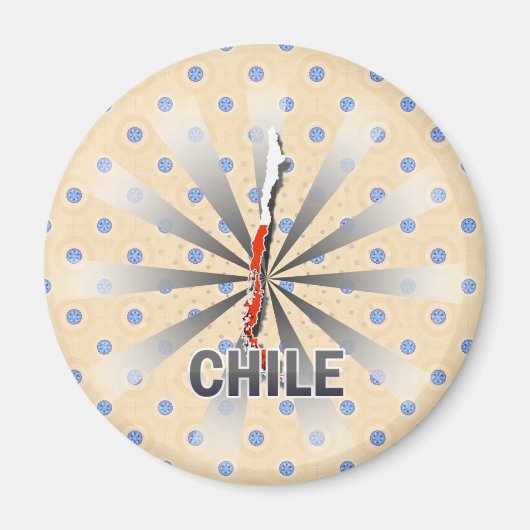 Chile Flag Map 2.0 Magnet (Vorne)