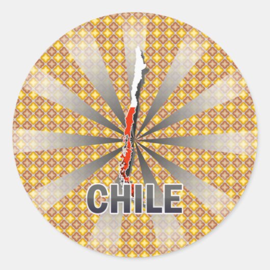 Chile Flag Map 2.0 Runder Aufkleber (Vorderseite)