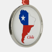 Chile Flag Map South America Christmas Ornament Aus Metall (Rechts)