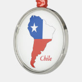 Chile Flag Map South America Christmas Ornament Aus Metall (Links)