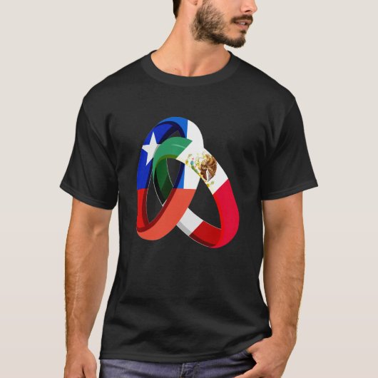 Chile Flag Mexico Grown Ring Marriage Wedding T-Shirt (Vorderseite)