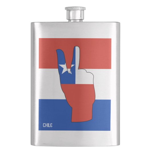 Chile Flag Sieg Signatur Patriotic Flachmann (Vorderseite)