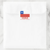 Chile Flag T - Shirt mit chilenischem Motto Runder Aufkleber (Tasche)