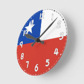 Chile Flag Wall Clock - Flag of chile Runde Wanduhr (Winkel)