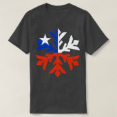 Chile Flag Winterschneeflocke Design T-Shirt (Design vorne)