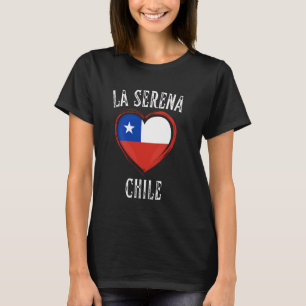 Chile-Flagge Herz La Serena Stadt T-Shirt