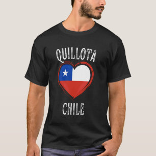 Chile-Flagge Herz Quillota Stadt T-Shirt