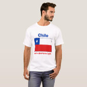 Chile-Flagge + Karte + Text-T - Shirt (Vorne ganz)