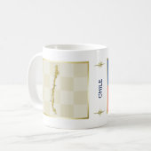Chile-Flagge + Karten-Tasse Kaffeetasse (Vorderseite Links)