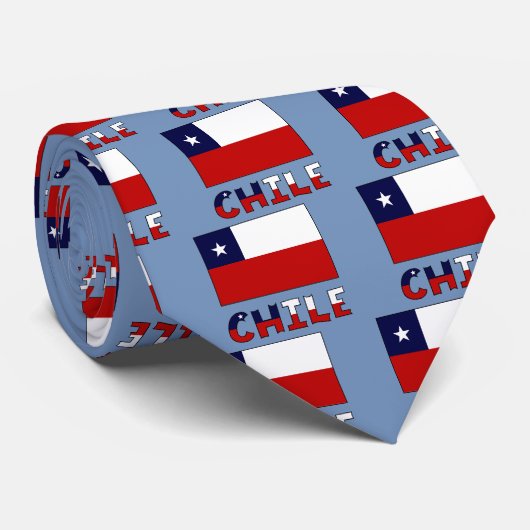 Chile-Flagge und Farbname Krawatte (Gerollt)