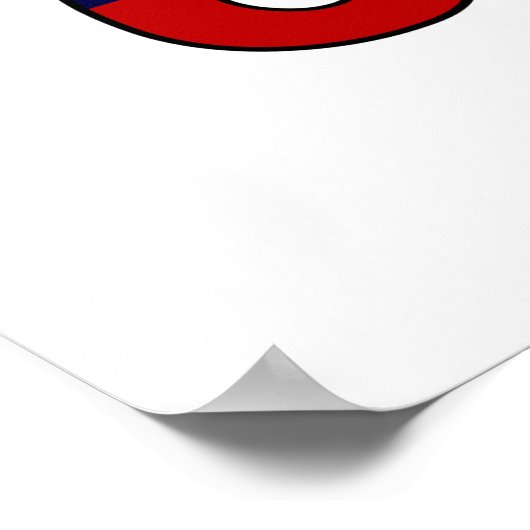 Chile-Flagge und Farbname Poster (Ecke)