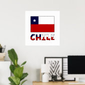Chile-Flagge und Farbname Poster (Heimbüro)