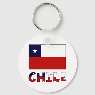 Chile-Flagge und Farbname Schlüsselanhänger