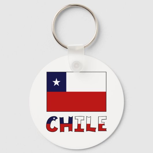 Chile-Flagge und Farbname Schlüsselanhänger (Vorderseite)