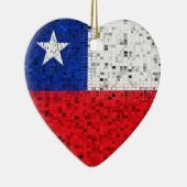 Chile-Flaggen-Glitterverzierung Keramikornament (Rechts)
