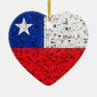 Chile-Flaggen-Glitterverzierung Keramikornament