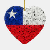 Chile-Flaggen-Glitterverzierung Keramikornament (Hinten)