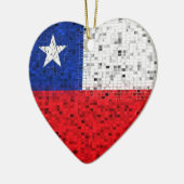 Chile-Flaggen-Glitterverzierung Keramikornament (Links)