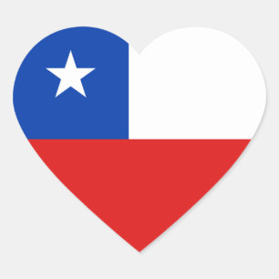 Chile-Flaggen-Herz-Aufkleber Herz-Aufkleber