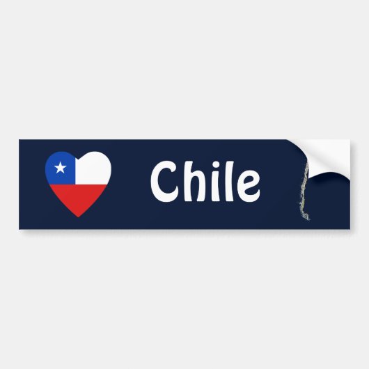 Chile-Flaggen-Herz + Karten-Autoaufkleber Autoaufkleber (Vorne)