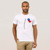 Chile-Flaggen-Herz und Karten-T - Shirt (Vorne ganz)