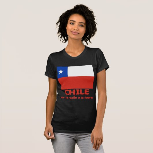 Chile-Flaggen-T - Shirt mit chilenischem Motto (Vorne ganz)