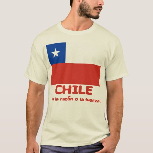 Chile-Flaggen-T - Shirt mit chilenischem Motto (Vorderseite)