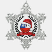 Chile-Flaggen-Weihnachtsart Schneeflocken Zinn-Ornament (Vorderseite)
