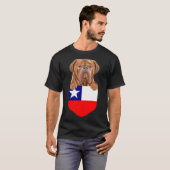 Chile-Flaggendogues de Bordeaux-Hund in Tasche T-Shirt (Vorne ganz)