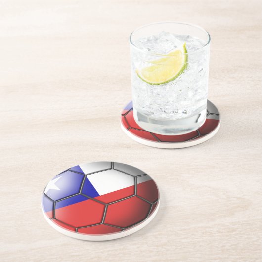 Chile-Fußball-Ball-Untersetzer Sandstein Untersetzer (Seite)